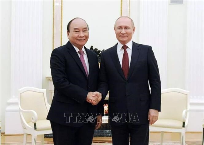 President Nguyen Xuan Phuc holds talks with Russian counterpart Vladimir Putin hinh anh 1