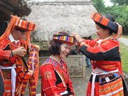 Traditional wedding of Pa Then ethnic minority reenacted in Hanoi cultural village