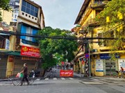 Hanoi deserted streets during social distancing
