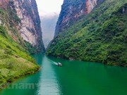 Silk-like river in deepest canyon in Southeast Asia