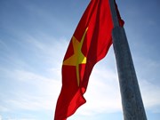 Flag-raising ceremony on Ly Son island