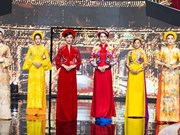 Ao Dai collection depicts traditional Tet paintings
