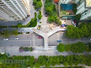 A close look at unique Y-shaped pedestrian bridge in Hanoi