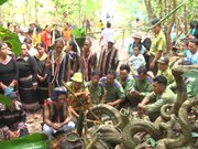 Forest god worshipping of Jrai ethnic minority people 