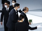 President attends state funeral for late Japanese PM 