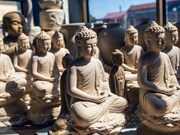 Pure beauty of Buddha statues and lotuses on Bat Trang pottery