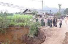 Large sinkhole in Bac Kan province filled in