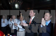 President drums to kick off Truong Yen festival 