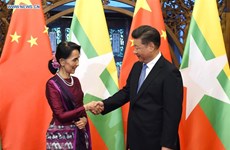 Chinese President meets Myanmar State Counsellor 