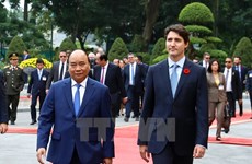 Ceremony held to welcome Canadian PM Justin Trudeau 