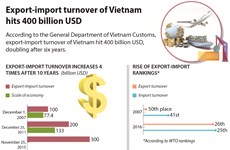 Export-import turnover of Vietnam hits 400 billion USD