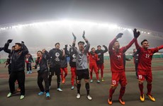 Football fans celebrate victory of U23 Vietnam team