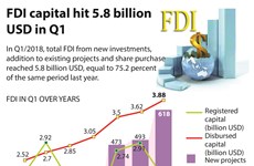 FDI capital hits 5.8 billion USD in Q1