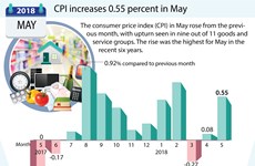CPI increases 0.55 percent in May