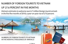 Number of foreign tourists to Vietnam up 27.6 percent in five months