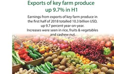 Exports of key farm produce up 9.7 percent in H1
