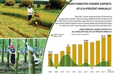 Agro-forestry-fishery exports up 9.24 percent annually 