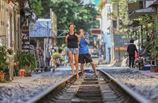 Hanoi's train street attracts foreign visitors