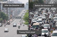 Hanoi streets before and after the implementation of Directive 17