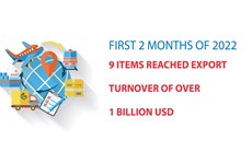 Nine items reached export turnover of over 1 billion USD in first 2 months