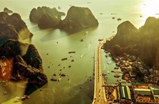 Beautiful Ha Long Bay view from above