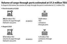 Volume of cargo through ports estimated at 57.3 million TEU