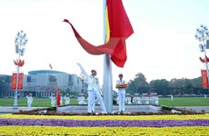 Flag-hoisting ceremony in celebration of 78th National Day of Vietnam