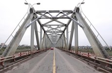 Hanoi bridges empty as people practice physical distancing 