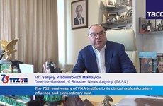 Russian News Agency TASS congratulates on VNA's 75th founding anniversary
