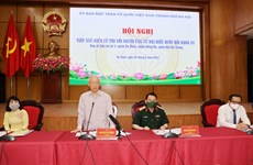Party General Secretary Nguyen Phu Trong meets voters in Hanoi