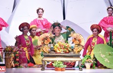 Hau dong costumes shown on the catwalk