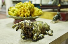 Ceramic buffalo sculptures feature traditional culture 