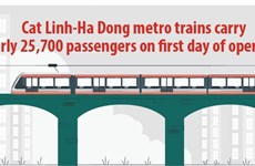 Cat Linh-Ha Dong metro trains carry nearly 25,700 passengers on first day of operation