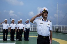National flag saluting ceremonies held on DK1 offshore platform 