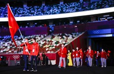 Vietnamese delegation marches at Tokyo Olympics opening ceremony