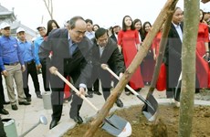 Fatherland Front leader promotes tree-planting cause
