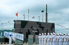 Flag-raising ceremony held for two new submarines