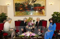 Party leader receives Japanese Emperor Akihito