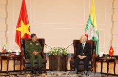 Party leader discusses defence ties with Myanmar military chief