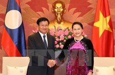 NA Chairwoman Nguyen Thi Kim Ngan welcomes Lao PM