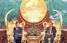 NA Chairwoman pays courtesy call on top Lao leader