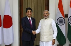 Japanese, Indian PMs pledge cooperation for free, open Asia-Pacific