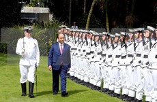 Welcome ceremony, cannon salute for PM Nguyen Xuan Phuc in New Zealand