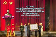 Kien Giang: establishment of Ha Tien city announced 