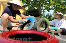 More recycled playground opened for kids in Hanoi 
