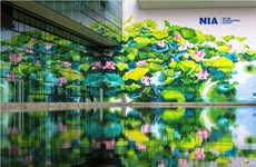 Painters create giant mural painting at Noi Bai int’l airport 