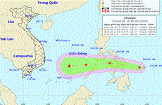 Tropical low pressure system heading to East Sea