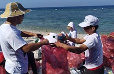 Volunteers clean up Ly Son island in Quang Ngai