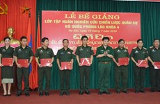 Fourth military strategy course for Lao army concludes