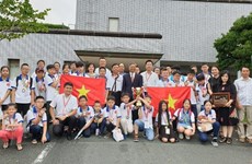 All Vietnamese students to mathematics contest in Japan win prizes